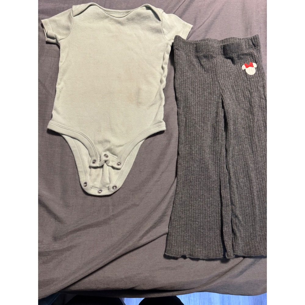 Little Planet Carters Organic Bodysuit & Disney Minnie Mouse Flare Pants Set 18M